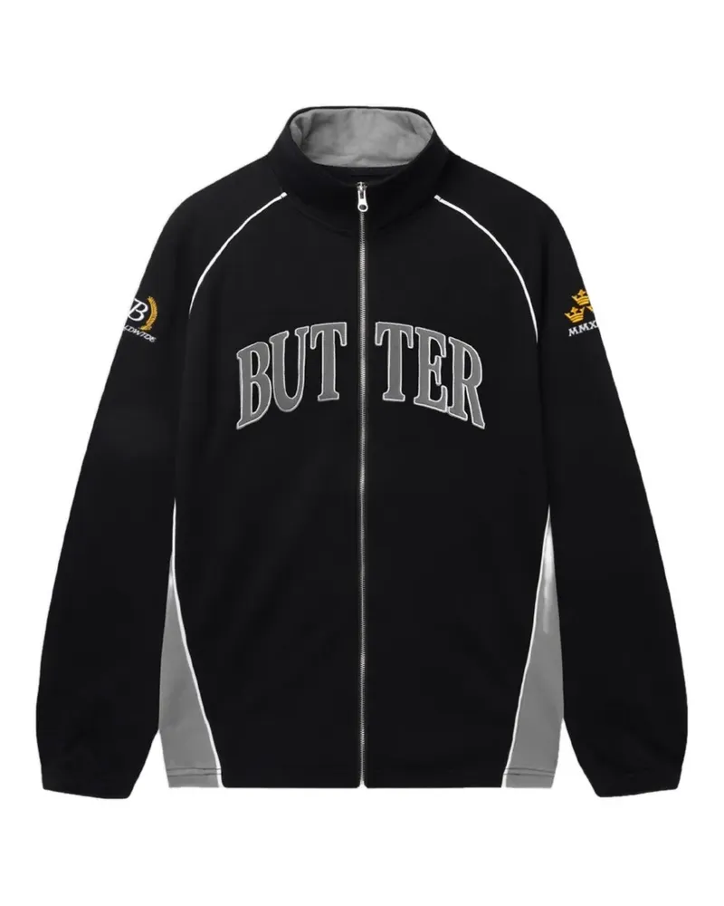 Butter Goods Crown appliqué zip-up sweatshirt - Schwarz Schwarz