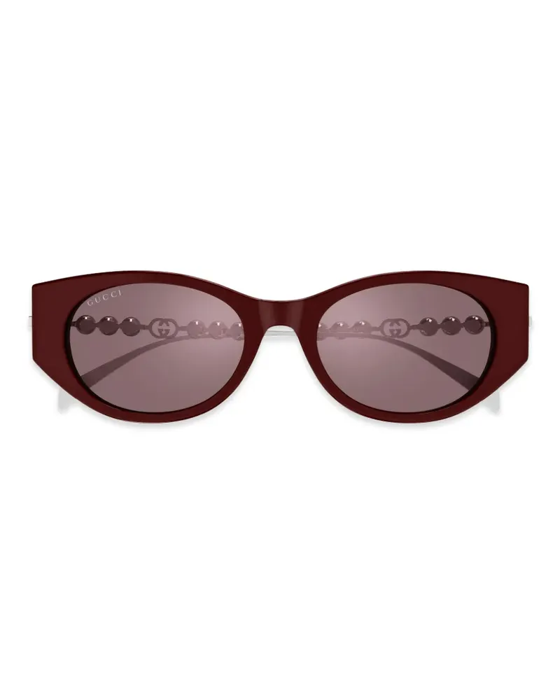Gucci Sonnenbrille mit ovalem Gestell - Braun Braun