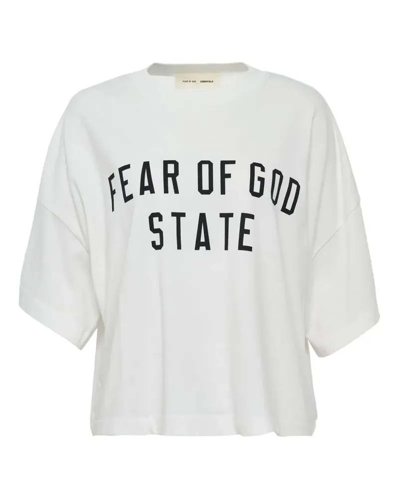 Fear of God logo-print cotton-blend t-shirt - Weiß Weiß