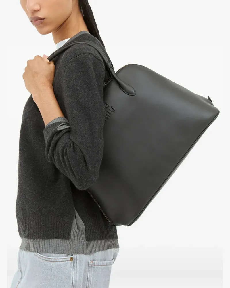 Miu Miu Schultertasche mit Logo-Prägung - Schwarz Schwarz