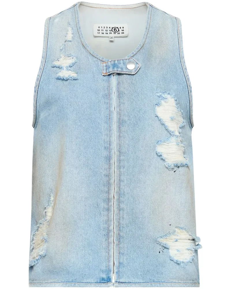 Maison Margiela Weste im Distressed-Look - Blau Blau