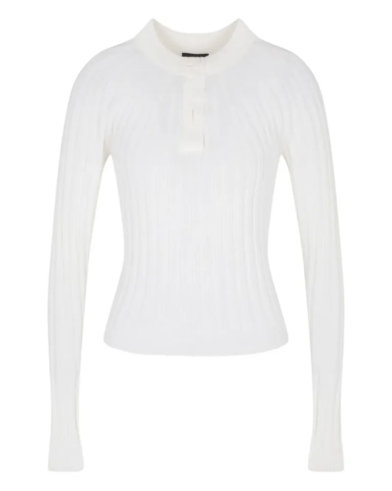 Giorgio Armani Langärmeliger Pullover - Weiß Weiß