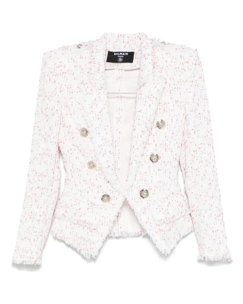 Balmain Tweed-Sakko - Weiß Weiß