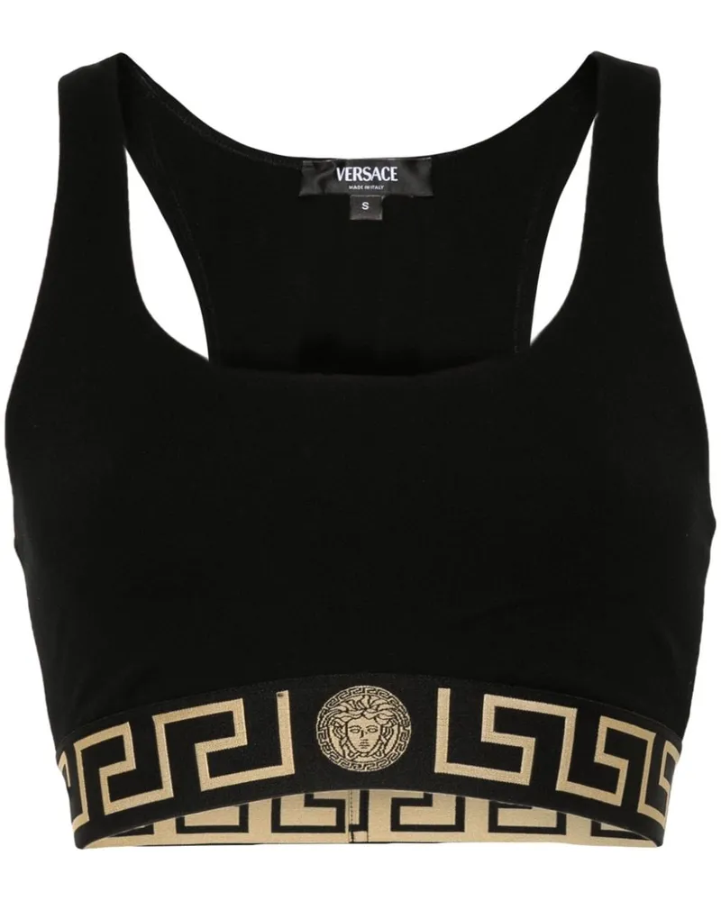 Versace Greca Cropped-Top Schwarz