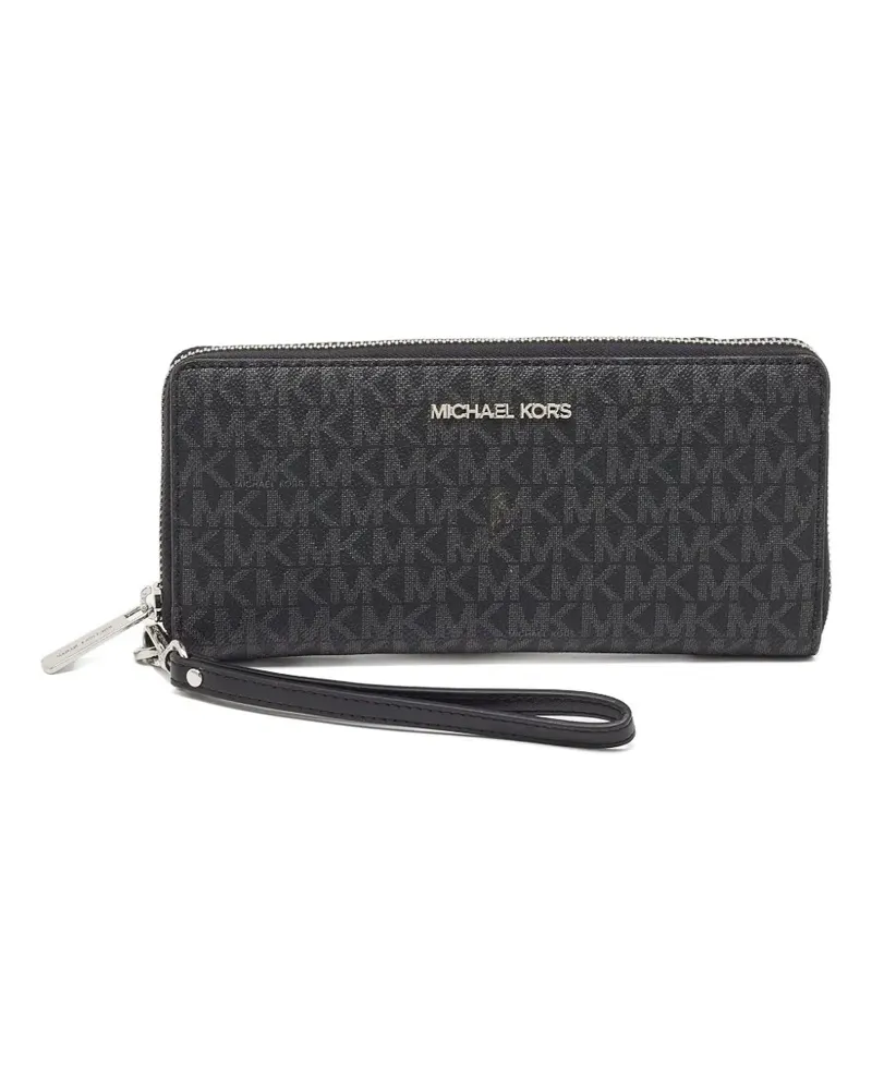 Michael Kors Jet Set Travel Portemonnaie mit Logo - Schwarz Schwarz