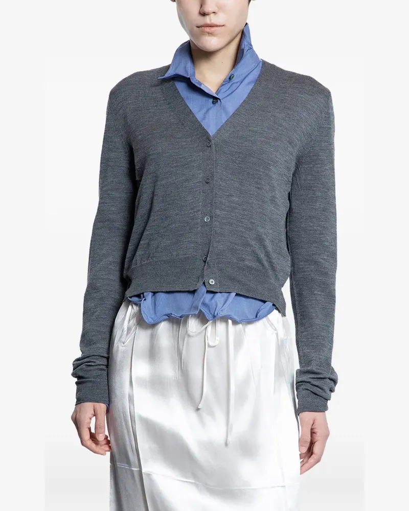 Prada fine-knit wool cardigan - Grau Grau