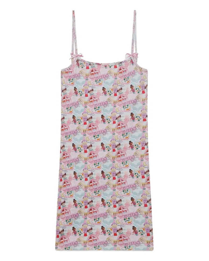 GCDS Polly Pocket Minikleid mit Print - Rosa Rosa