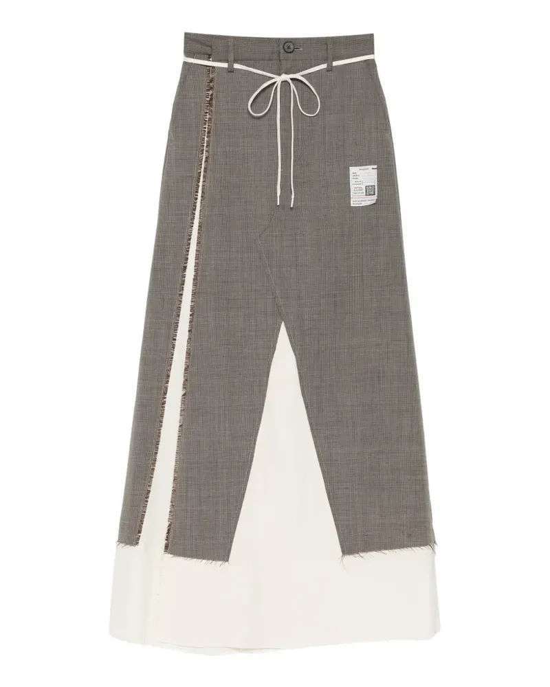 MIHARAYASUHIRO Ausgefranster Rock im Layering-Look - Braun Braun