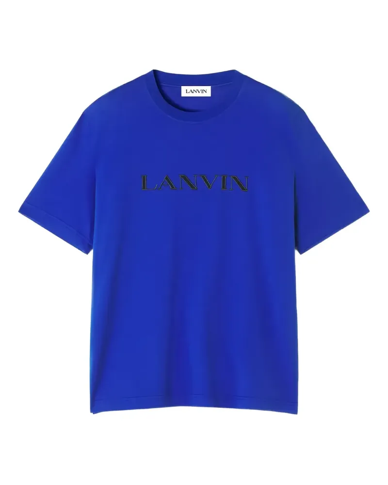 Lanvin T-Shirt mit Logo-Stickerei - Blau Blau