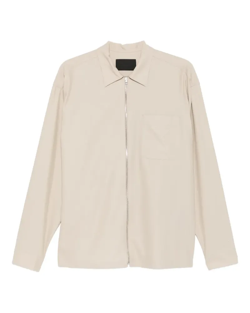Prada zip chest-pocket overshirt - Nude Nude