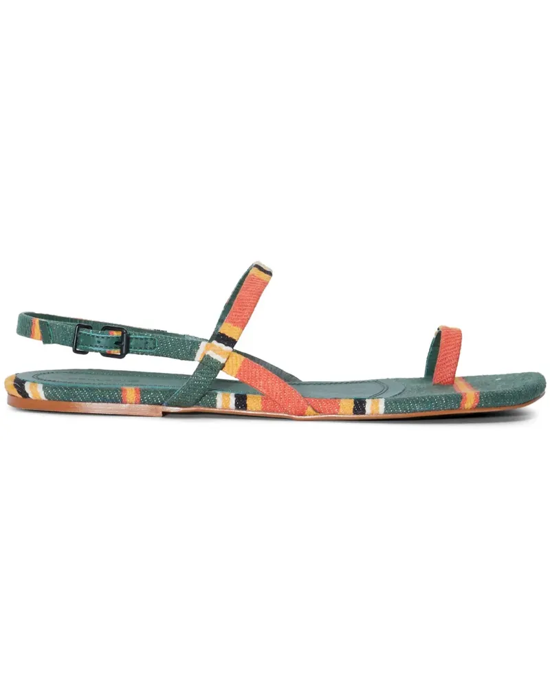 Osklen Gestreifte Canvas-Sandalen - Grün Grün
