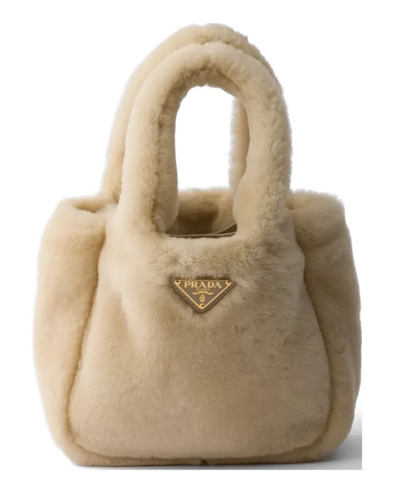 Prada shearling mini handbag - Nude Nude