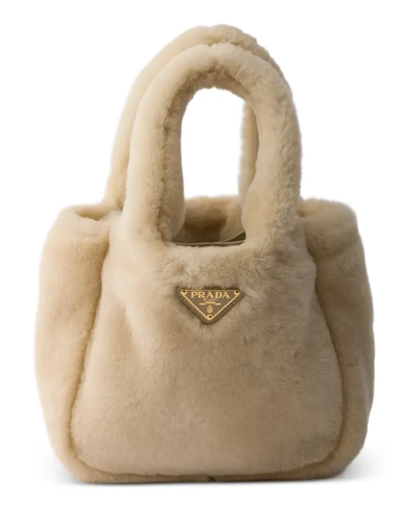Prada shearling mini handbag - Nude Nude