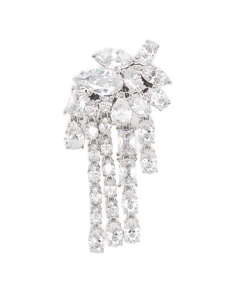 Self-Portrait crystal-embellished drop earrings - Silber Silber