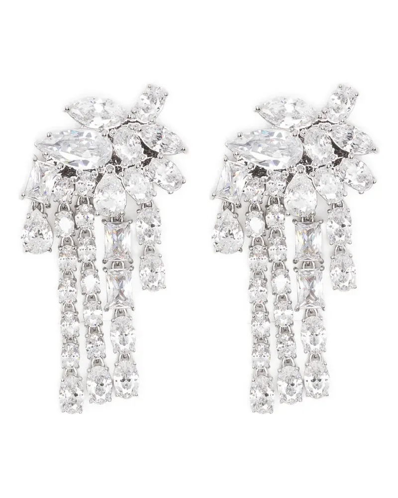 Self-Portrait crystal-embellished drop earrings - Silber Silber