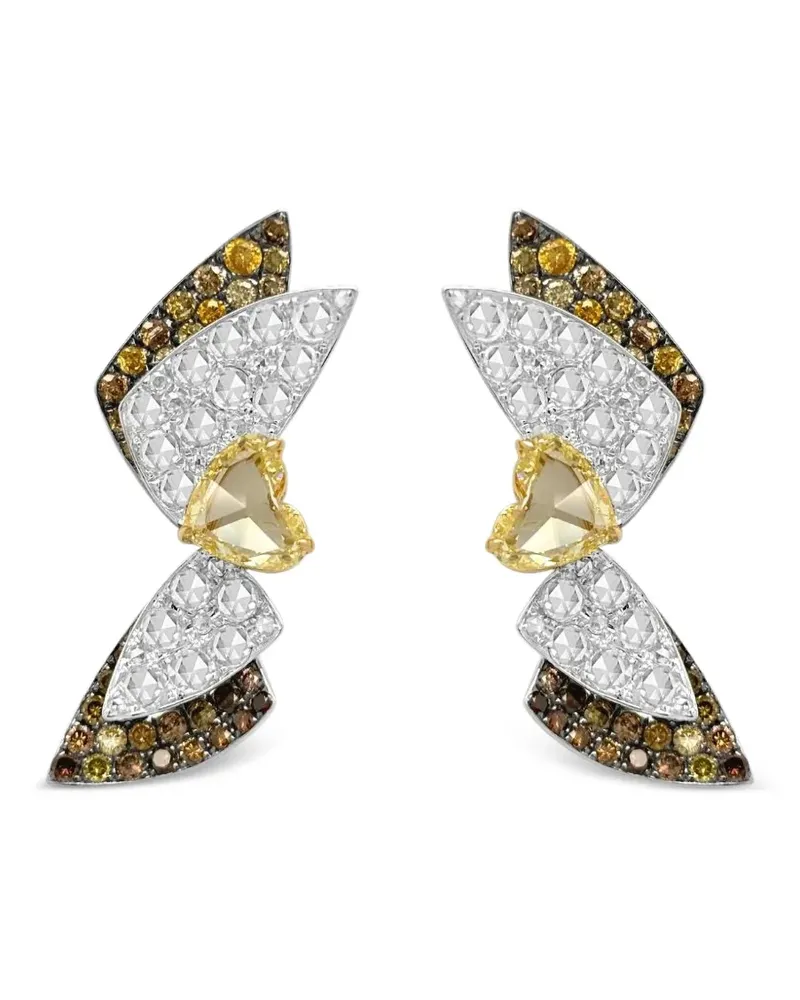 HYT Jewelry Herzförmige Ohrringe mit Diamanten - Silber Silber