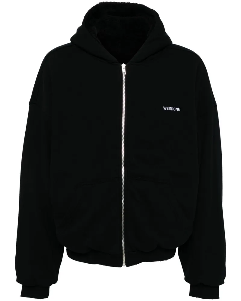 WE 11 DONE Wendbarer Hoodie Schwarz