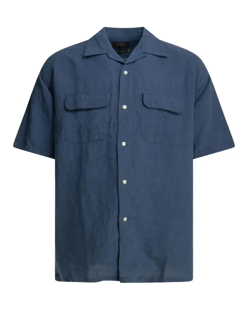 Beams Plus Hemd mit Klappentasche - Blau Blau