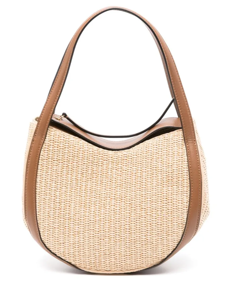 WANDLER Lin Mini-Tasche aus Stroh - Nude Nude