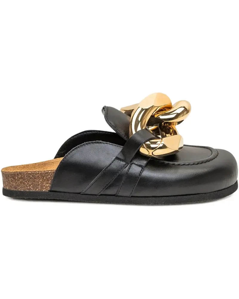 J.W.Anderson Mokassino-Mules mit Kette - Schwarz Schwarz