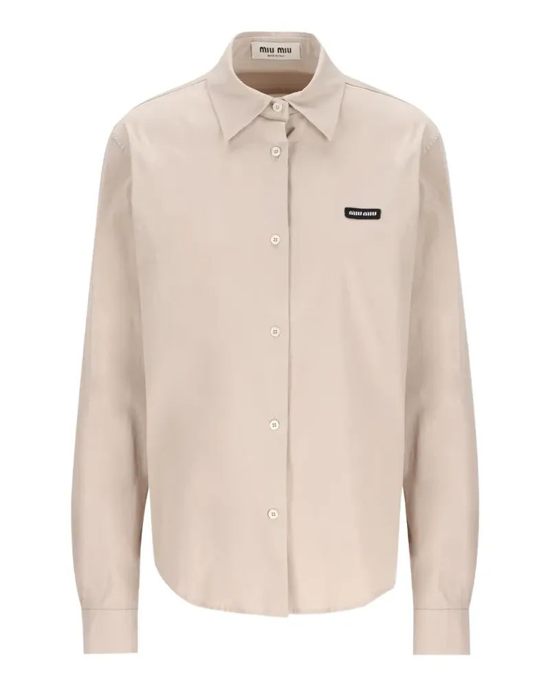 Miu Miu stretch-poplin shirt - Nude Nude