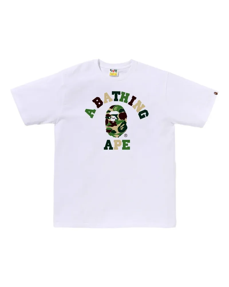 BAPE Ape Head T-Shirt mit Logo-Print - Weiß Weiß
