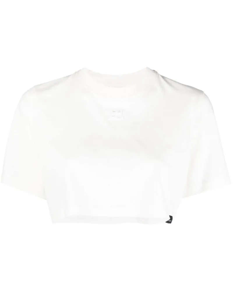 Courrèges Klassisches Cropped-T-Shirt Weiß