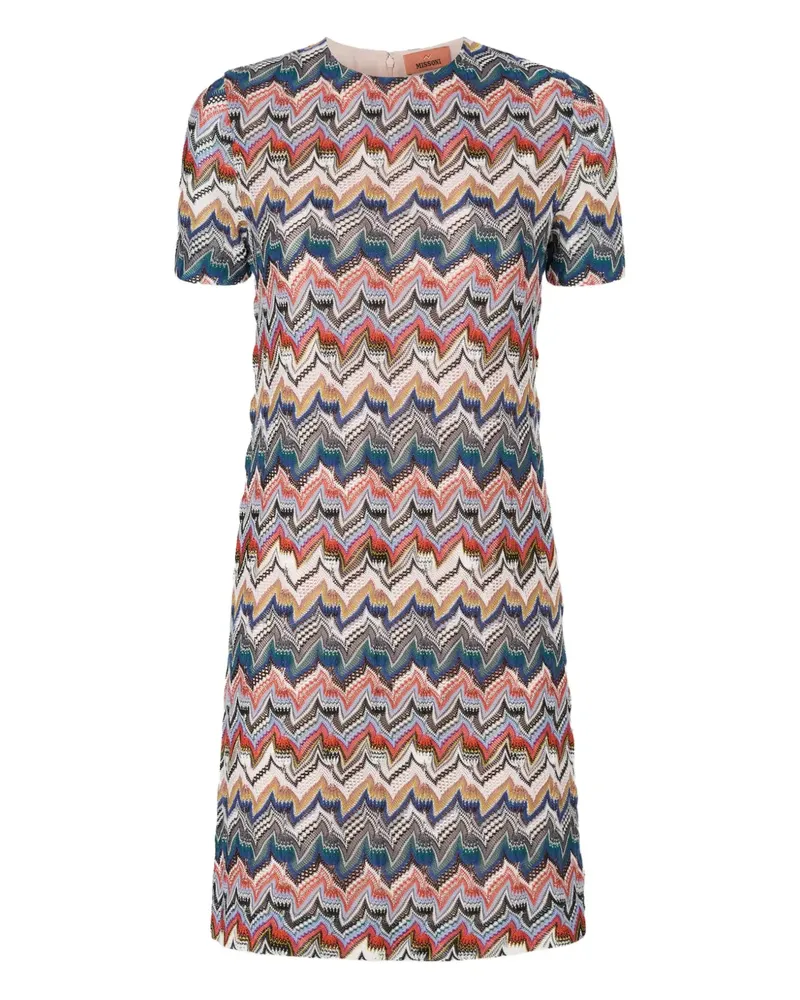 Missoni Lamé-Minikleid mit Zickzackmuster - Rosa Rosa