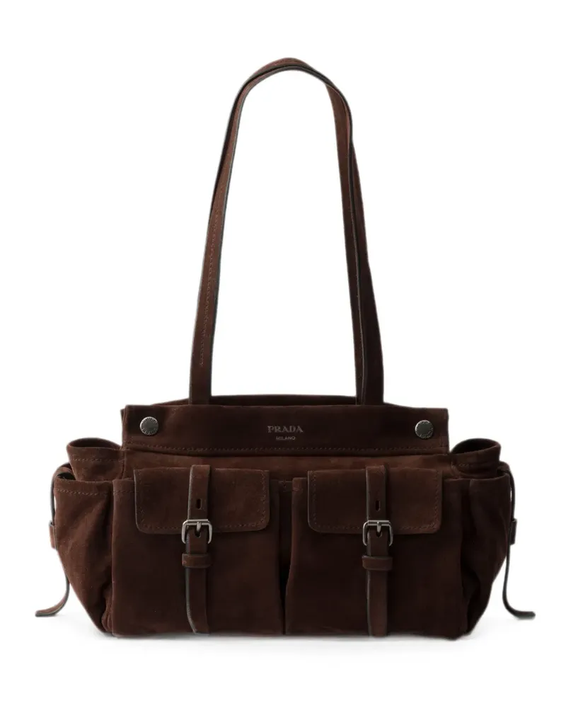 Prada Mittelgroße Tote Bag aus Wildleder - Braun Braun