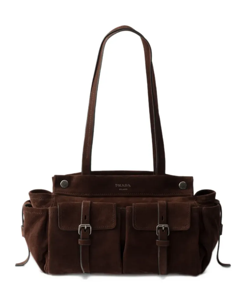 Prada Mittelgroße Tote Bag aus Wildleder - Braun Braun