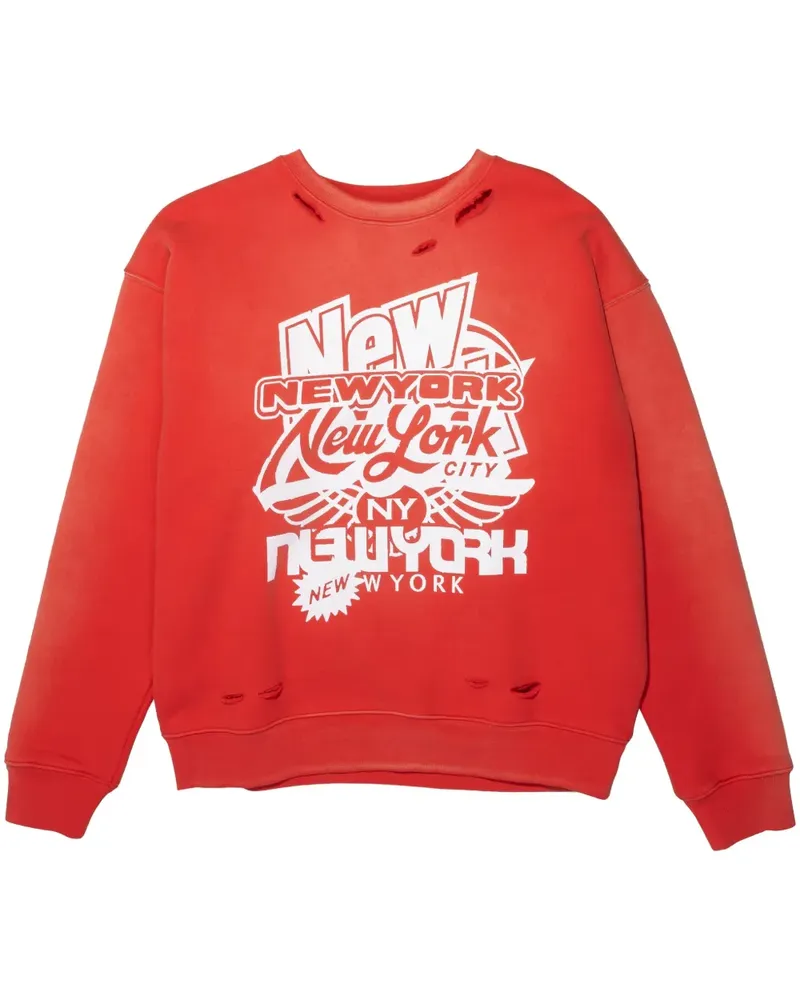 PURPLE BRAND Sweatshirt mit Slogan-Print - Rot Rot