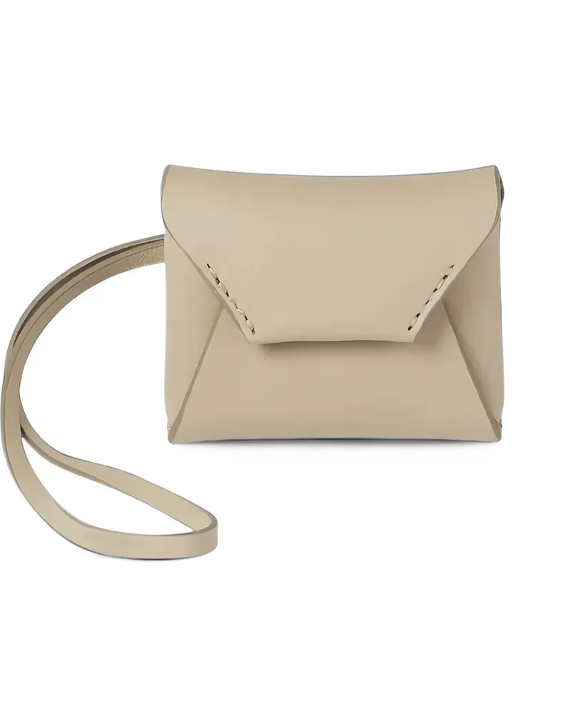 Brunello Cucinelli leather envelope-style bag charm - Nude Nude