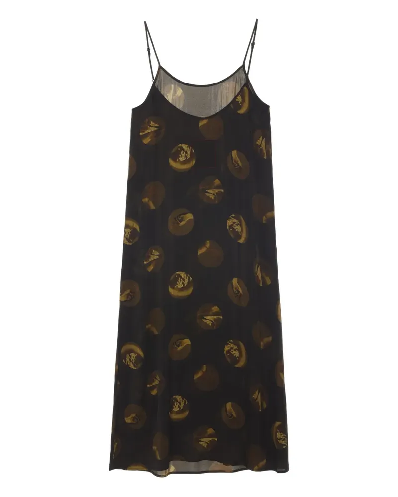 Uma Wang Anaya Camisole-Kleid mit Kreis-Print - Braun Braun