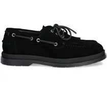 Loafer aus Wildleder mit Zierlasche - Schwarz