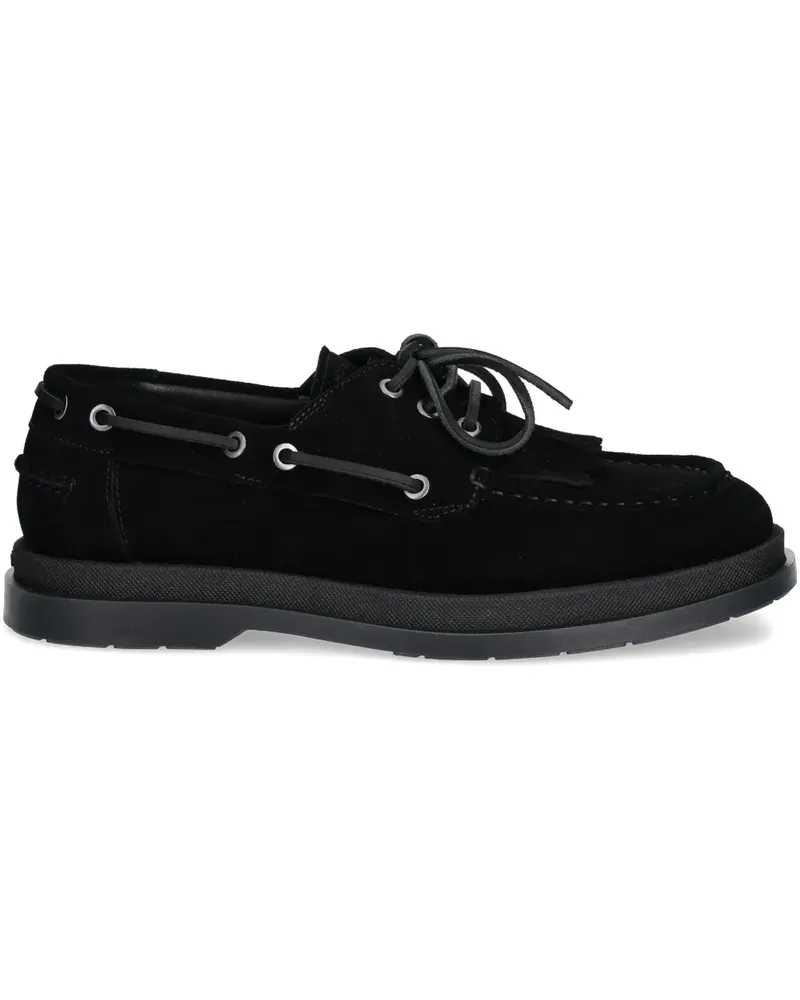 HUGO BOSS Loafer aus Wildleder mit Zierlasche - Schwarz Schwarz