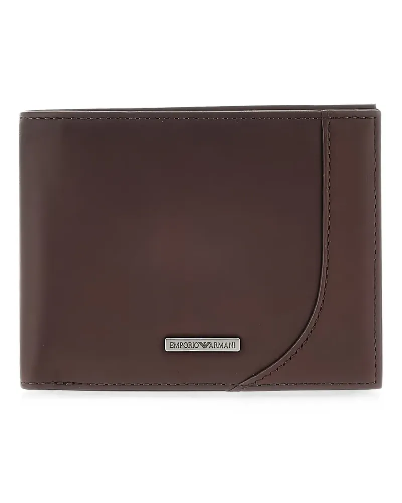 Emporio Armani logo-plaque bifold wallet - Braun Braun