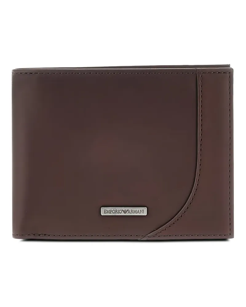 Emporio Armani Portemonnaie mit Logo-Schild - Braun Braun