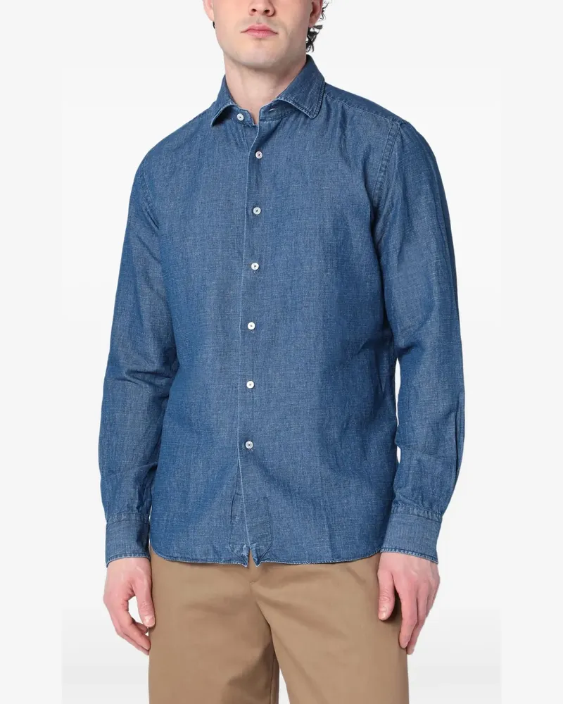 XACUS Klassisches Jeanshemd - Blau Blau