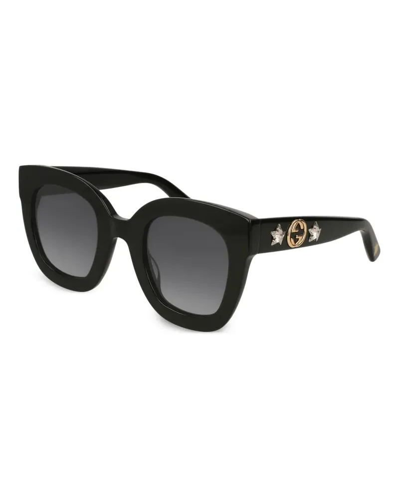 Gucci Sonnenbrille mit eckigem Gestell - Schwarz Schwarz