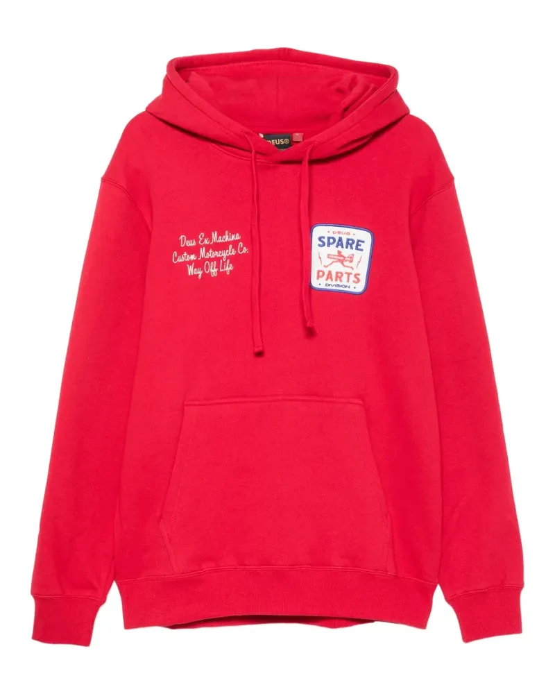Deus Ex Machina Mudflap Hoodie mit Logo - Rot Rot
