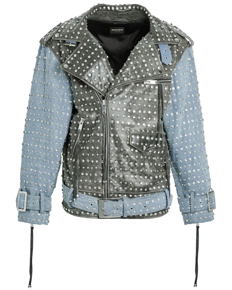 Retrofête Rebel Jeansjacke mit Strass - Blau Blau