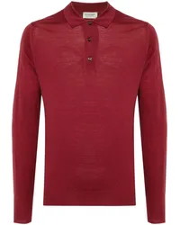 John Smedley Langärmeliges Poloshirt Rot