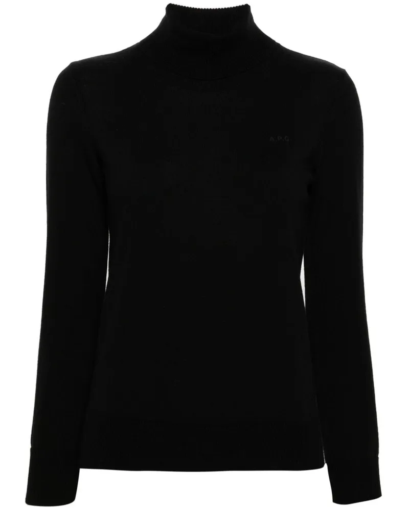 A.P.C. Pullover mit Logo-Stickerei - Schwarz Schwarz