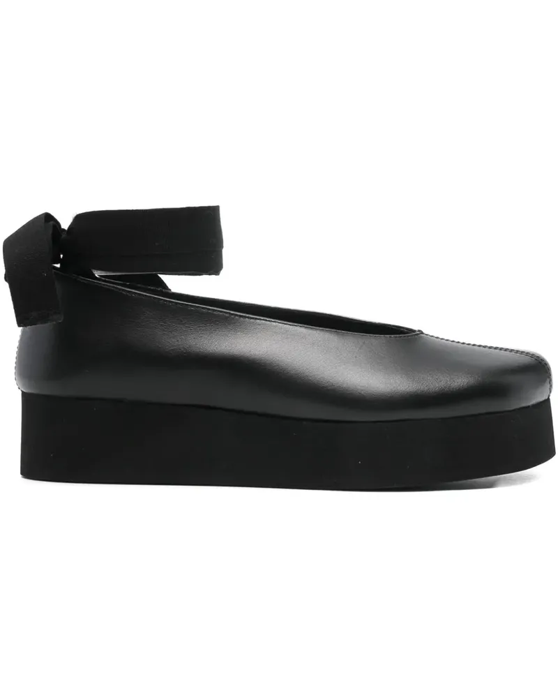 Comme des Garçons ribbon-bow platform ballet flats - Schwarz Schwarz