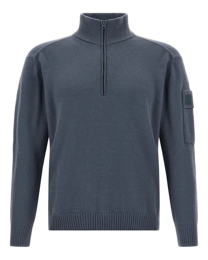 C.P. Company Stehkragen-Pullover mit aufgesetzten Taschen - Blau Blau
