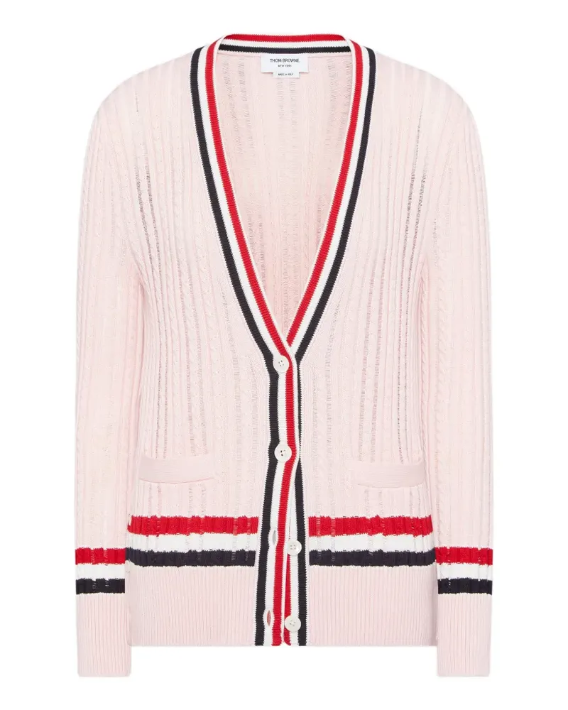 Thom Browne Gestreifter Cardigan - Rosa Rosa