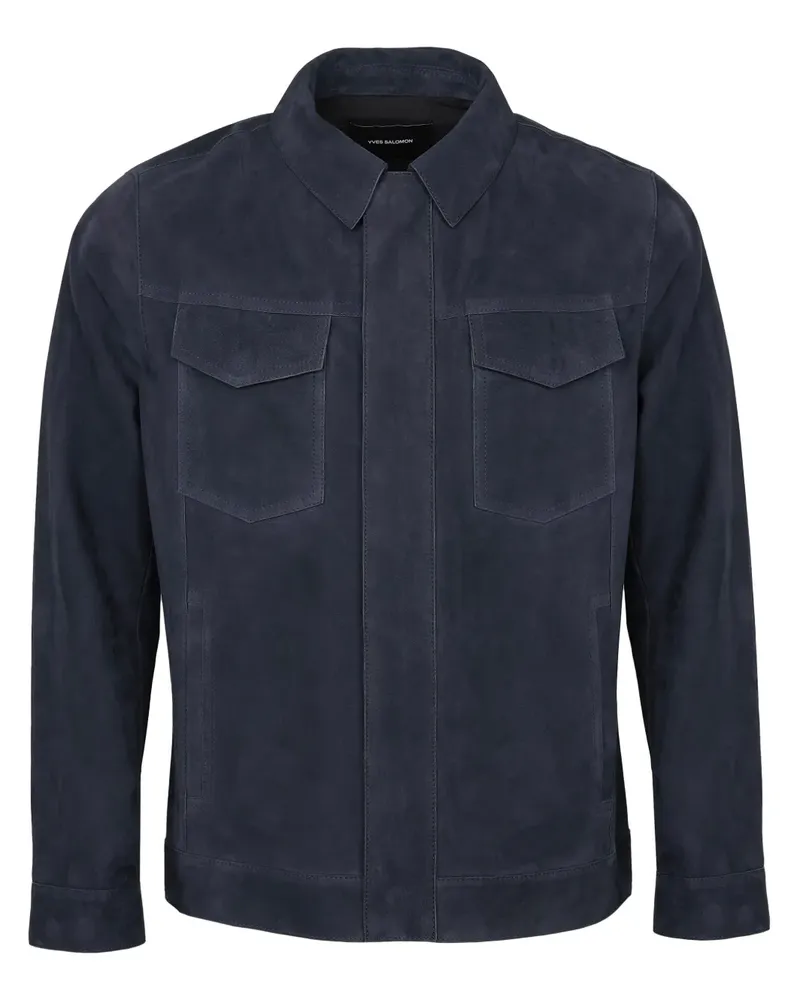 Yves Salomon Jacke aus Wildleder - Blau Blau