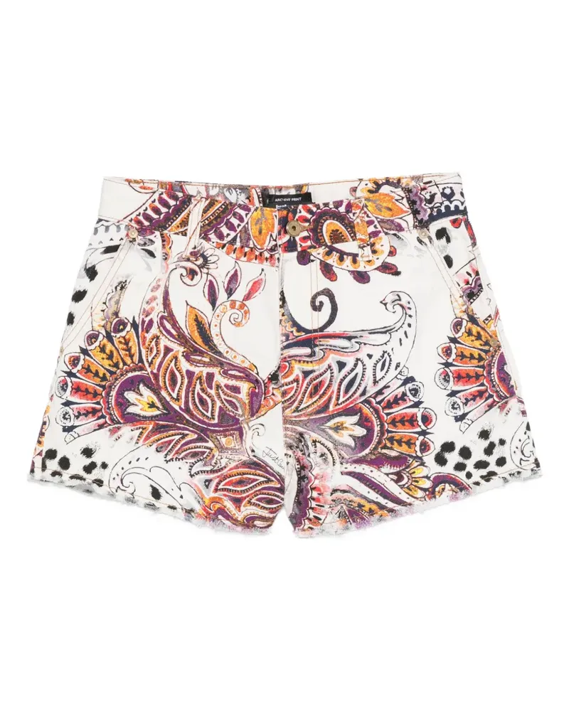 Just Cavalli paisley-print raw-cut shorts - Weiß Weiß