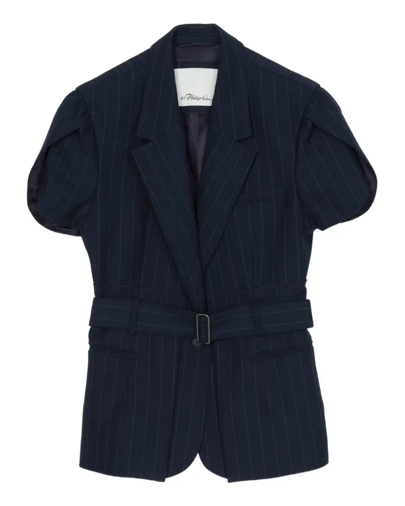 3.1 phillip lim Nadelstreifen-Jacke mit Gürtel - Blau Blau