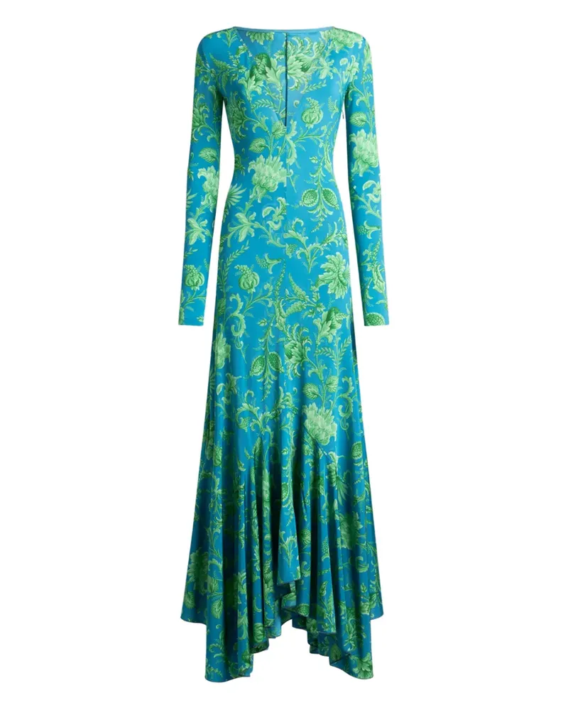Etro floral-motif maxi dress - Blau Blau